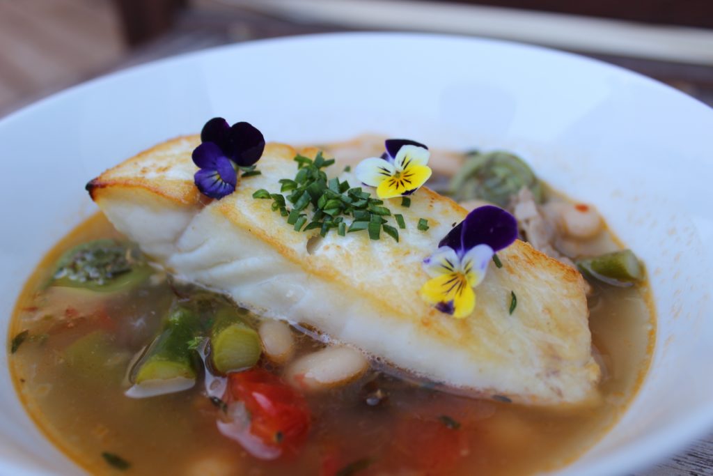 Summer Menu
Halibut with White Beans, Gremolata, Sauce Vierge
